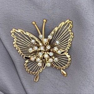 MONET Butterfly 🦋 pin with rhinestones